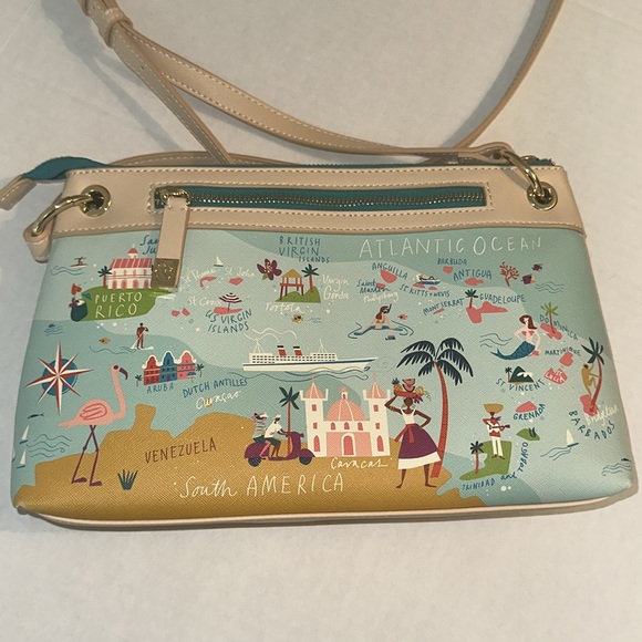 Spartina 449 Greetings From The Caribbean Sea Crossbody Bag NWOT - Picture 9 of 16